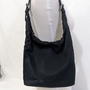 Coach Twill Canvas Shoulder Hobo Bag in Black